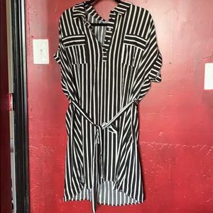 Black & white striped dress
